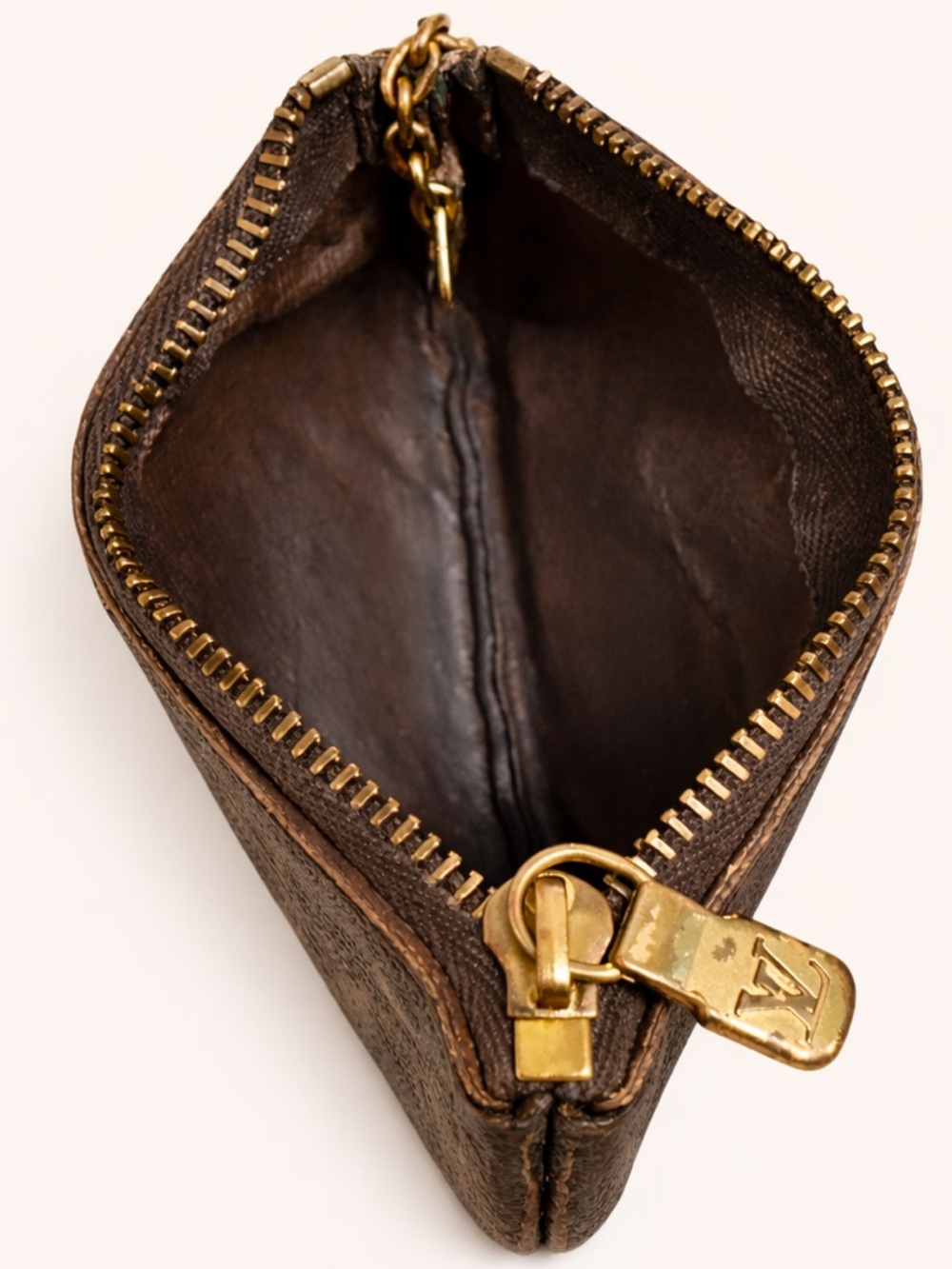 Louis Vuitton Monogram Pochette Clés Key Pouch Coin Card Holder - Picture 3 of 3